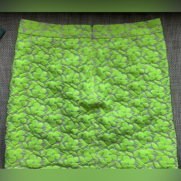 J.Crew Florescent Yellow Floral Skirt (4) - Picture 3 of 7